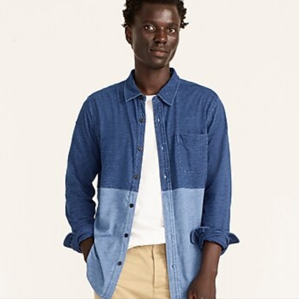 J. Crew Indigo Dyed Harbor Shirt in Colorblock